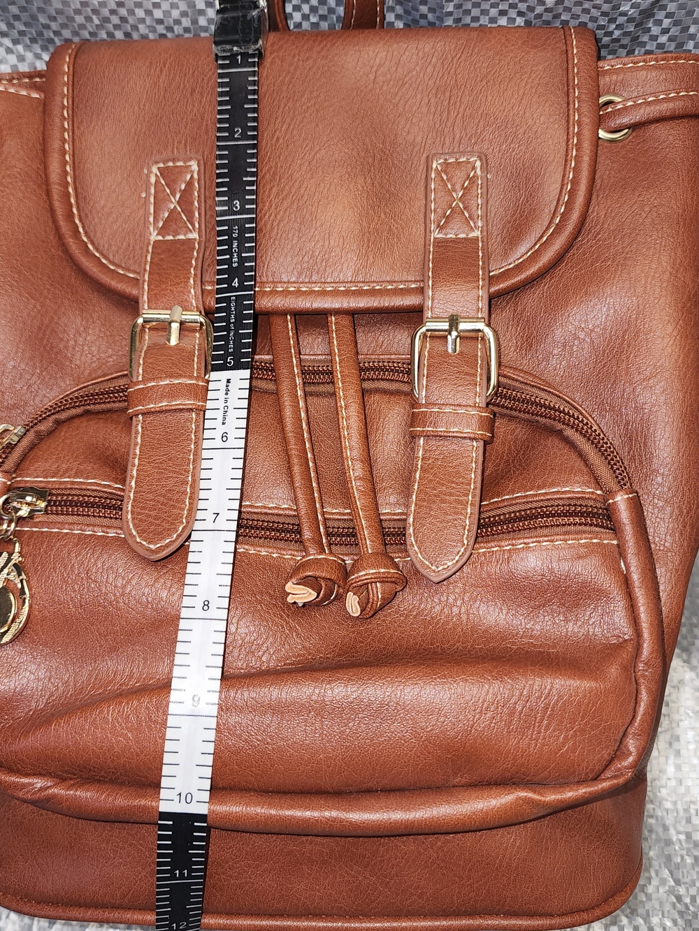Women's Brown  Faux Leather Backpack - Classic Everyday Bag